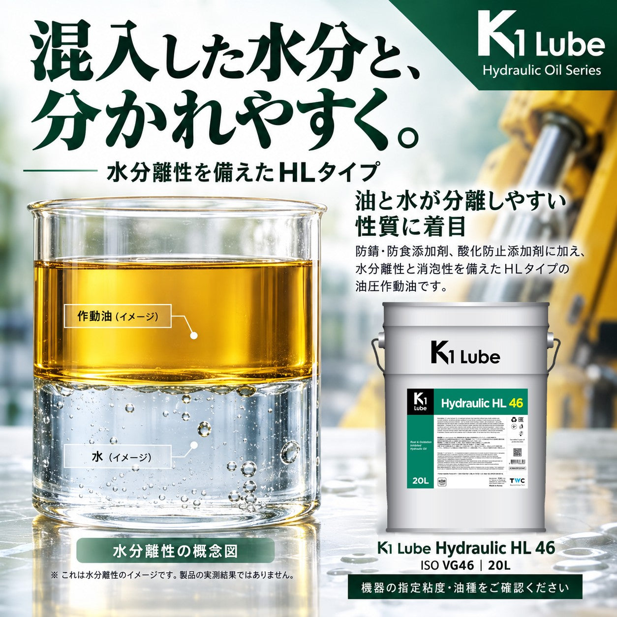K1 Lube Hydraulic HL 46 20L 容量と整備ストックの紹介