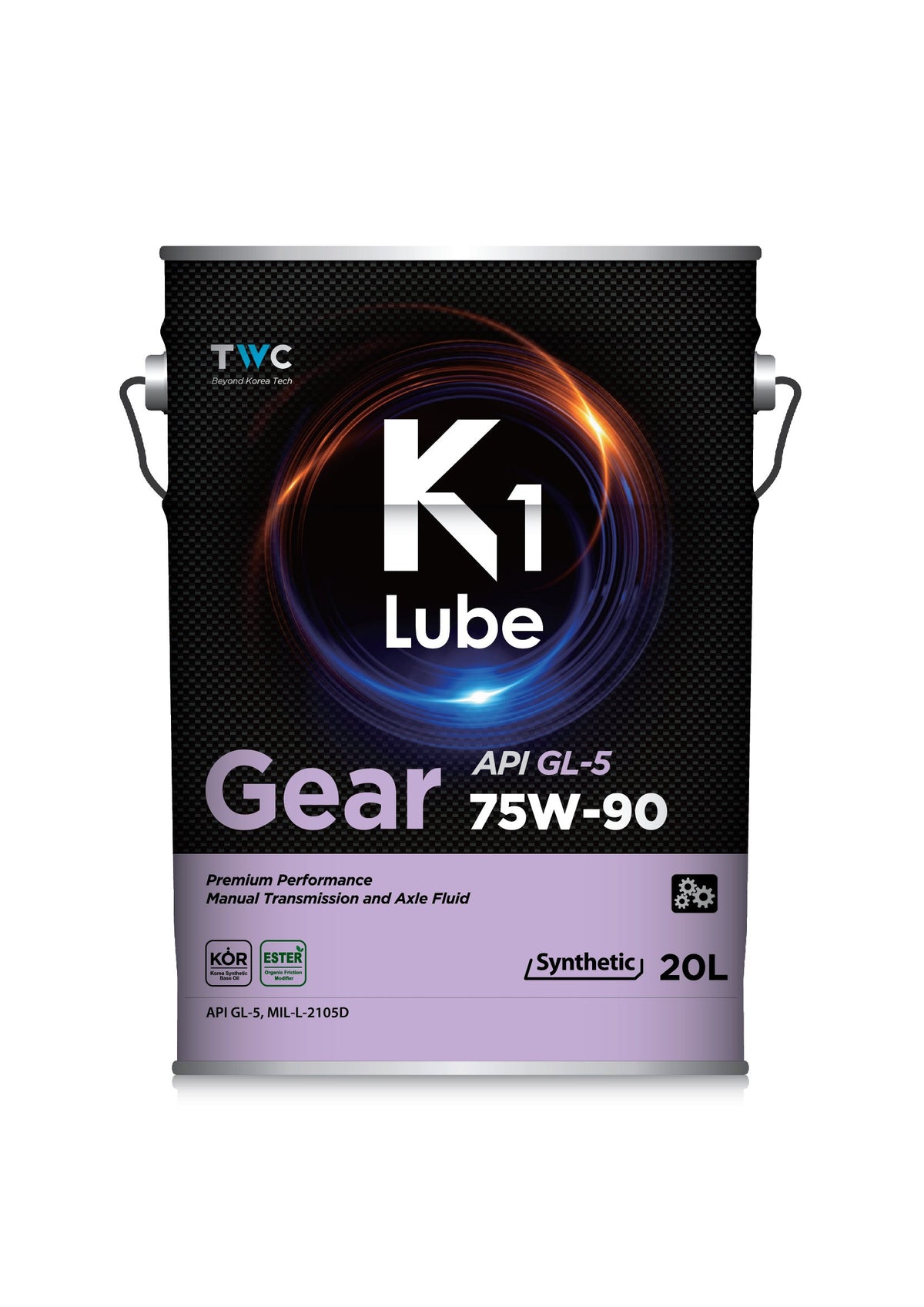 K1 Lube Gear GL-5 75W-90 20L メーカー提供商品写真