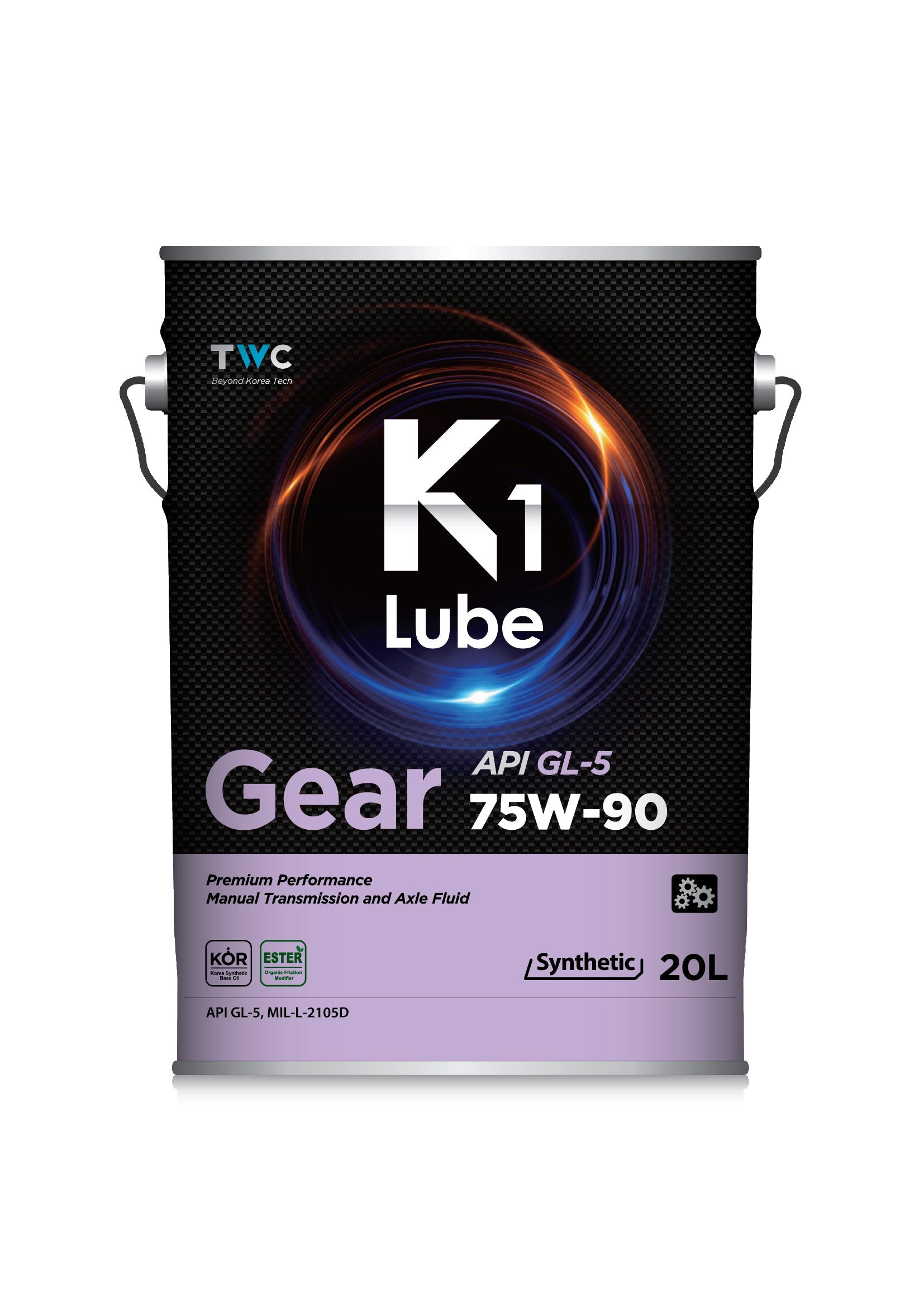 K1 Lube Gear GL-5 75W-90 20L メーカー提供商品写真