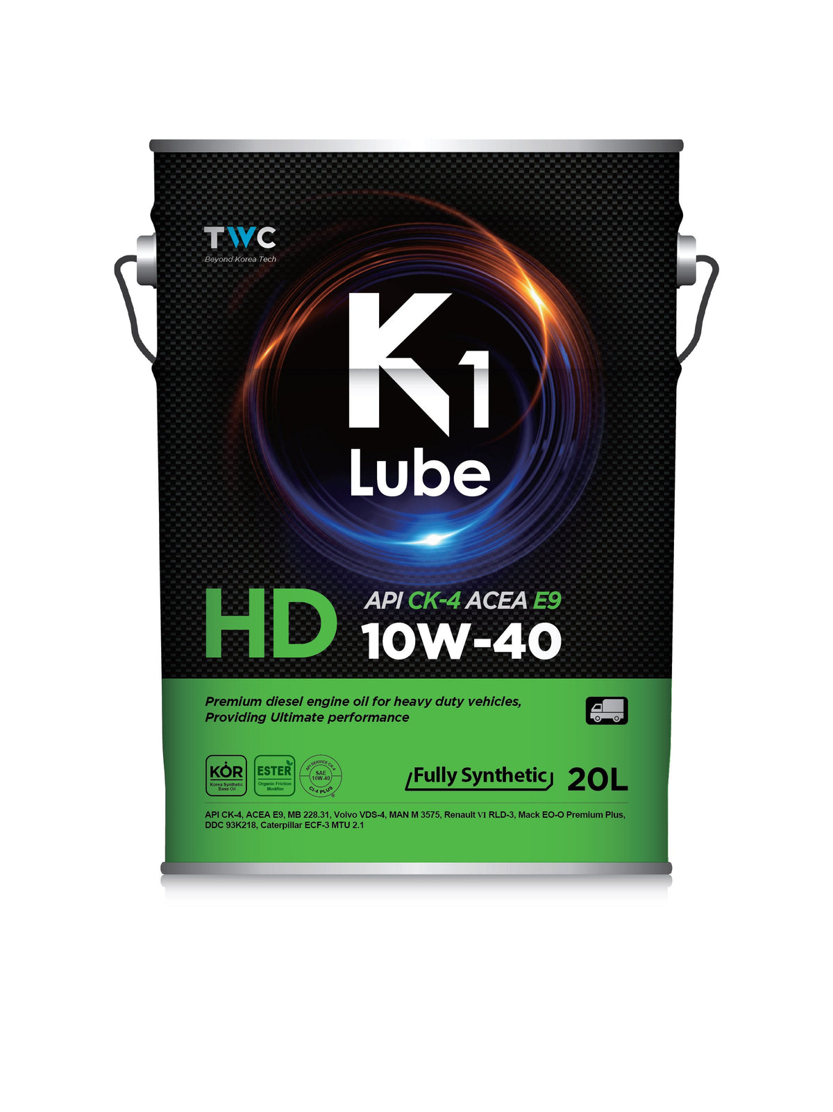 K1 Lube HD CK-4 10W-40 20L メーカー提供商品写真