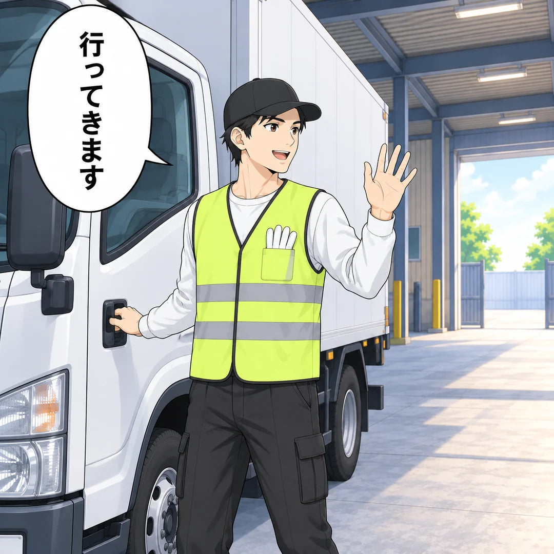 ドライバーが片手を上げて「行ってきます」